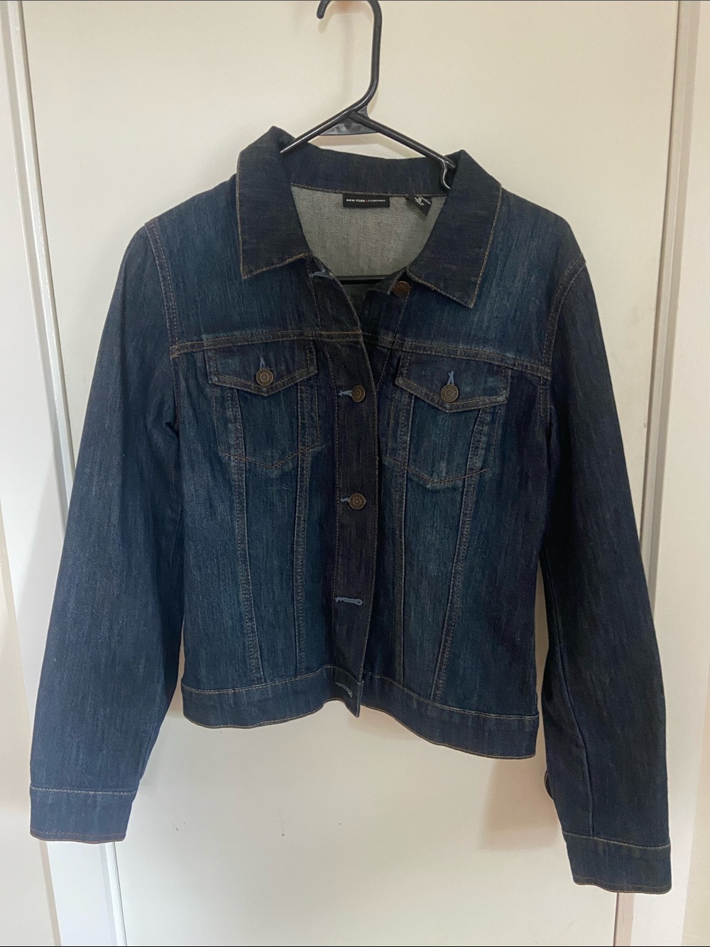 New York & Company Dark Blue Denim Jacket